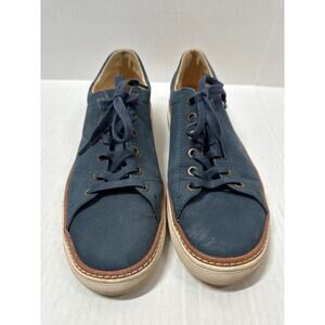 Clae Bradley Textile Deep Navy Lace Up Leather Mens Casual Sneakers Size 6
